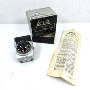 Vintage Airguide Model 79C Deluxe Auto Compass Illuminated Mount w/ Box USA